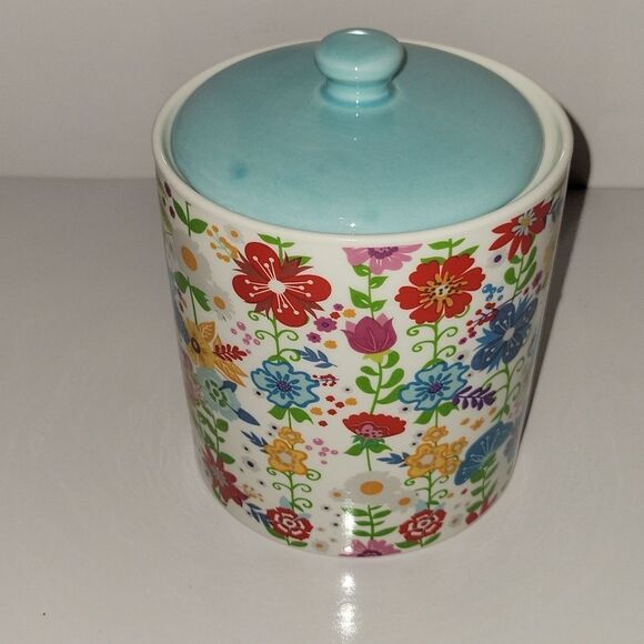Orly Maison New York Floral Lidded Ceramic Canister Jar Boho Retro Cottage - Picture 3 of 8